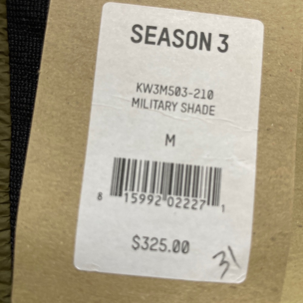 Yeezy Season 3 Tyvek Jogger Pants  Military Shade - Picture 3 of 4